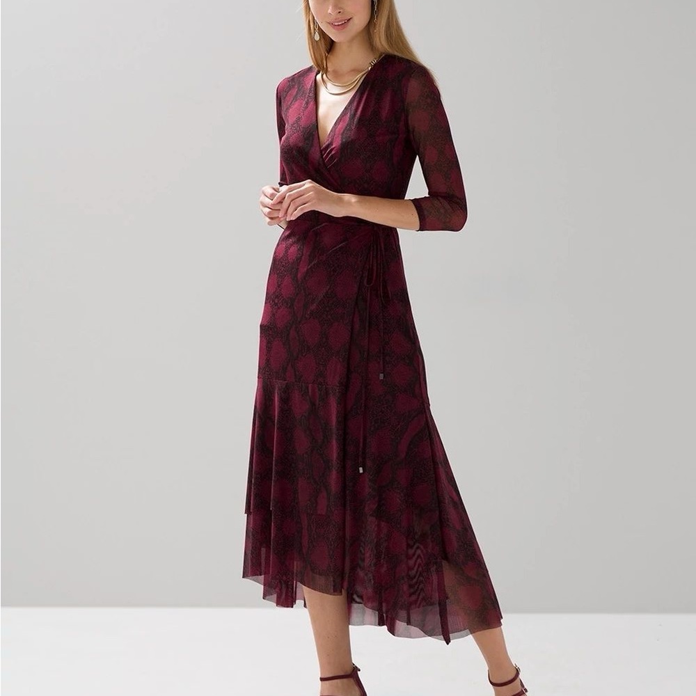 Whbm Python Print Mesh Wrap Dress New W/ Tag Sz 4… - image 2